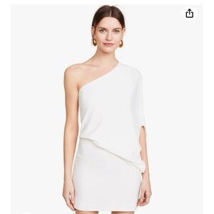 Halston Heritage One-Shoulder White Dress